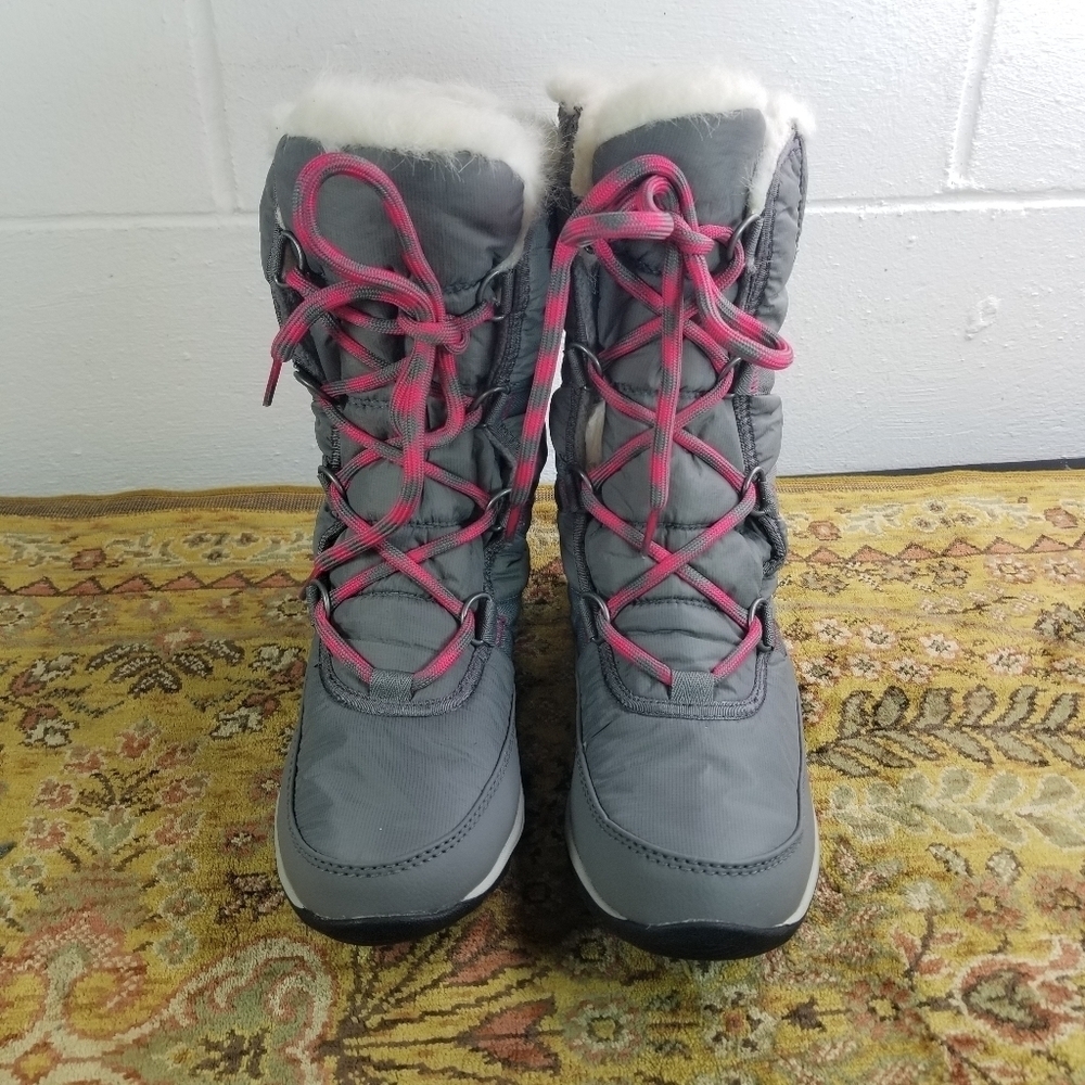 Sorel Whitney tall lace up gray pink winter boots - Picture 8 of 15
